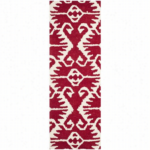 Safavieh Wyd323r Wyndham Wool Hand  Tufted Red/ivory Rhg