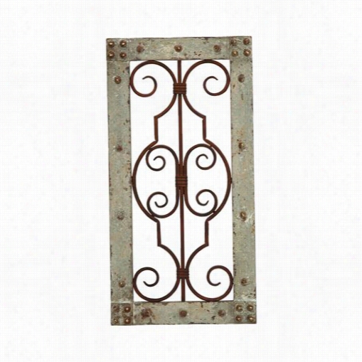 Wodland Imports 52753 Antiqued Woodn Metal Wall Panel With Vintage Ruggedness