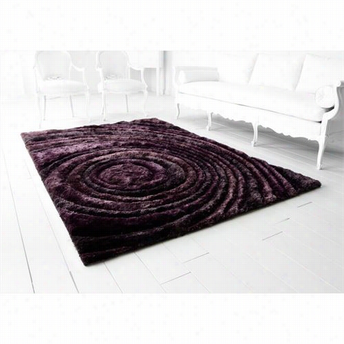 Cyan Desig 05 752 Girare Arte Viola 5' Rug In Luxor Purple