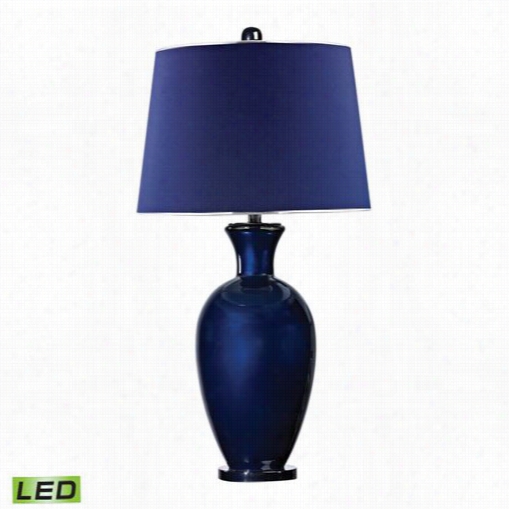 Dimond Lighting D215-led Helensburugh 1 Light Led Table Lamp In Navy  Bllue With Black Nickel