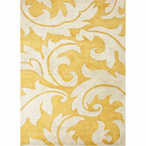 Jaipur Rug1 Blue Hand-tufted Abridge Pattern Wool Art Silk Yellow/ivory Area Rug