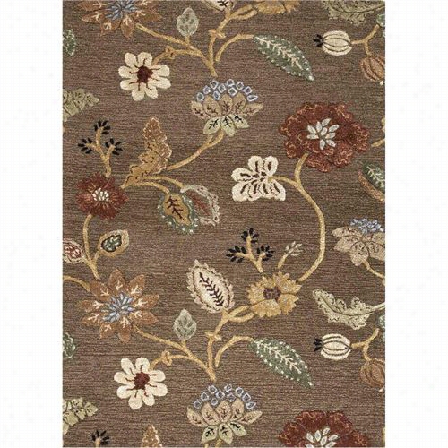 Jaipur Rug1 Blue Hand-tu Fted Floral Pattern Wool Beown/yellw Area Rug