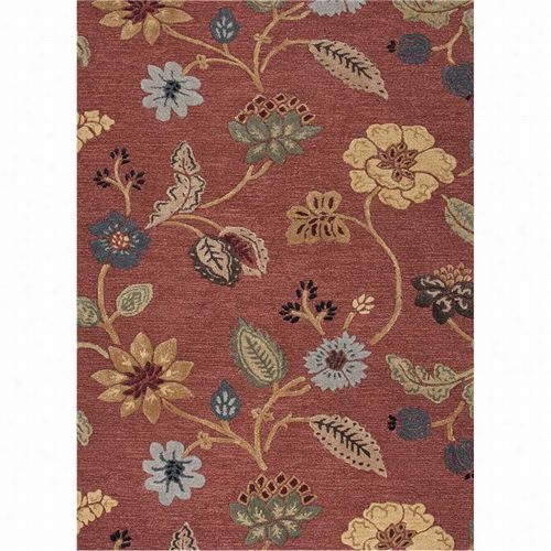 Jaipur Rug1 Blue Hand-tufted Floral Pattern Wool Red/multi Adea Rug