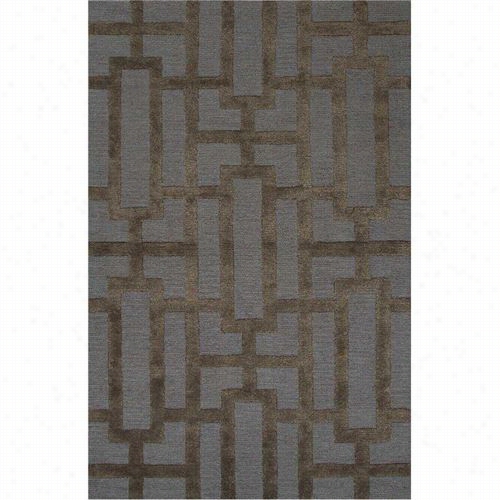 Jaipur Rug1 City Hand-tufted Geometric Pattern Wool/aart Silk Blue/brown Superficial Contents Rug