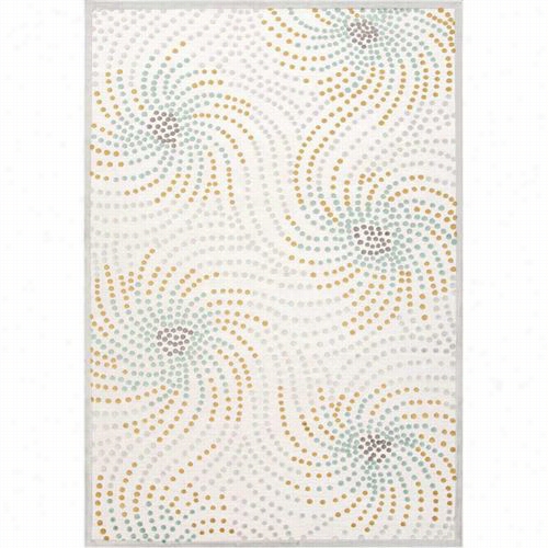 Jaipur Rug1 Fables Machine Made Ahstract Pattern Art Silk/chenille Ivory/blue Area Rug