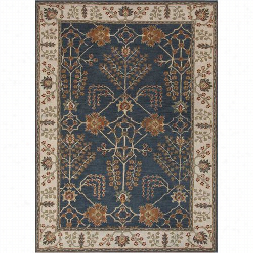 Jaipur Rug1 Poeme Hand-tufted Arts And Crraft Pattern Wool Bue/ivory Indigo Are Rug