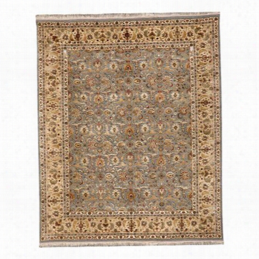 Jaipur Rug100 13 Aurora Hand-knotted Oriental Pattern Wool/silk Blue/yellow Area Rug