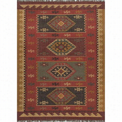 Jaipur  Rug10028 Bdouin Foat-weave Tribal Pattern Jute Red/yellow Area Rug