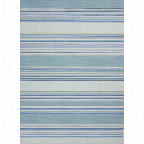 Jaipur Rug1009 C. L. Dhurries Flat-weave Stripe Pattern Wool Blue/porcelain Blue Area Rug