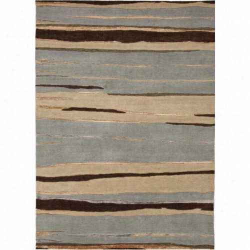 Jaipur Rug1021 J2 Hand-knotted Abridgment Pattern Wool/art Sillk Blue/brown Area Rug