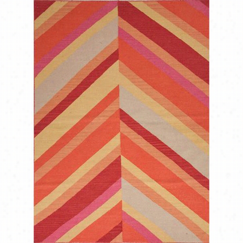 Jaipur Rug10258 Maroc Flat-weav E Stripe Pattern Wool Orange/red Area Rug