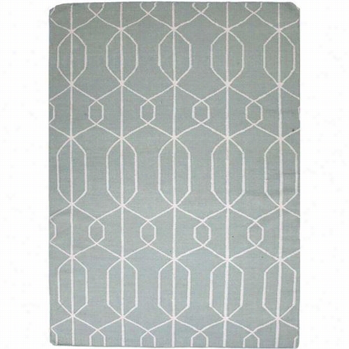 Jaopur Rug1026 Maroc Flat-weave Geometric Pattern Wool Blue/ivory Light Truquoise Area Rug