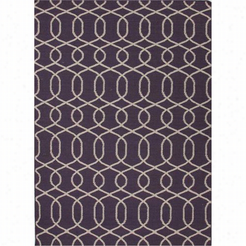 Jaipu R Rug1026 Urban Bungalow Flat-weave Geometric Pattern Wool Purple/ivory Area Rug