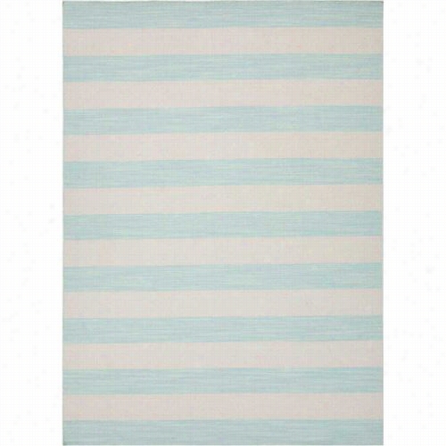 Jaipru Rug103 Pura Vida Flat-weave Stroke  Patrern Wool Blue/ivory/aqua Sky Area Rut