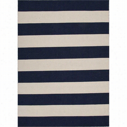 Jaipur Rug1038 Pura Vidaf Lat-weave Stripe Pattern Wool Blue/ivory/medieval Blue Area Rug