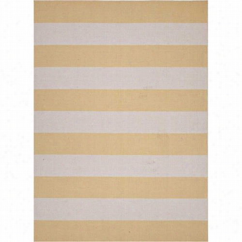 Jaipur Rug018 Pura Vida Flat-weave Stripe Pattern Wool Yellow/ivory Area Rug