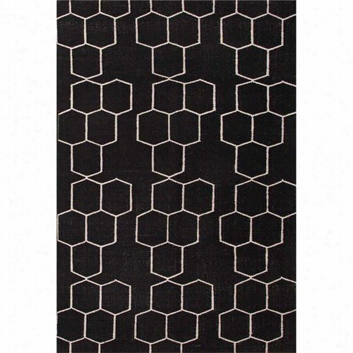 Jaipur Rug11 Maroc Flat-weave Geometric Paftern Wooll Black/ivory  White Area Rug