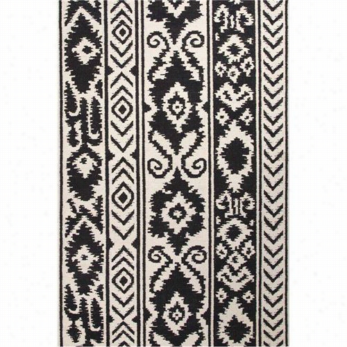 Jaipur Rug11 Urban Bungalow Flat-weave Tribal Pattern Wool Ivory/black Area Rug