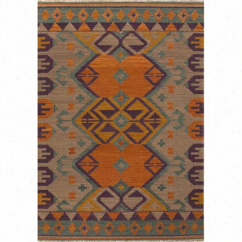 Jaipur Rug11z3 Anatolia Flat-weave Durable Wool Orange/purple Area Rug