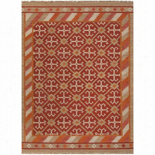 Jaipur  Rug11233 Anatolia Lat-weave Durable Wool Red/taupe Area Rug