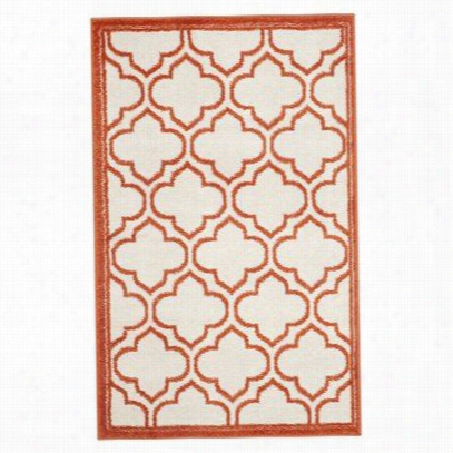 Safa Vieh Amt412f Amherst  Pol Ypropyelne Power Loomed Ivory/ornage Area Rug