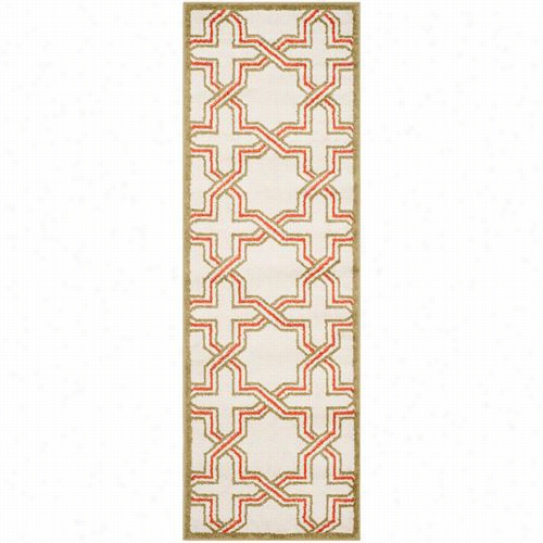 Safavieh Amt413aa Amherst Polypropylene Power Loomed Ivory/light Reen Area Rug