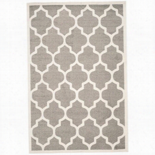 Safavieh Amt420r  Amherst Polypropylene Power Loomed Dark Grey/beige Area Rug