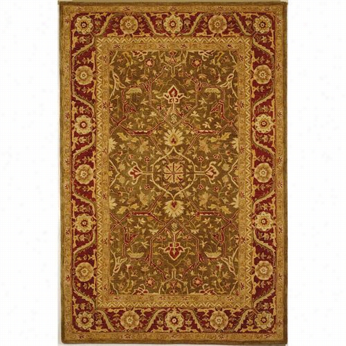 Safavieh An523a Anatolia Wool Hand Tufted Green/red Rug