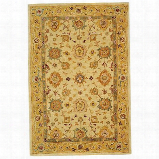 Safa Vieh An546b Anatolia Woolhand Tufted Ivory/gold Rrug