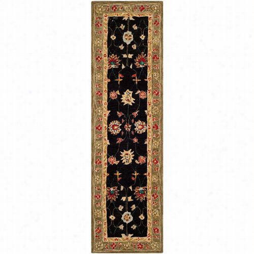 Safavieh An561c Anatolia Wool Hand Tufted Bblack/green Rug