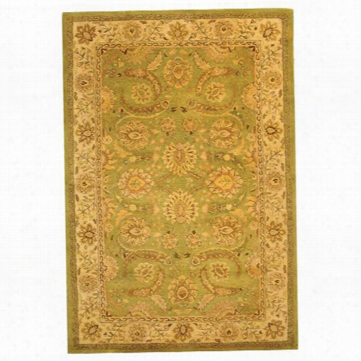 Safavieh At24a Antiiquiry Wool Hand Tufted Green/ivory Rug