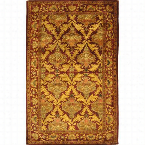 Safavieha T54a Ntiquity Wool Hand Tufred Wine/gold Area Rug