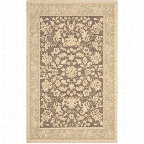 Safavieh Bch8012-2852 Beach House Polypropylene Power Loomed Dark Brown/green Area Rug