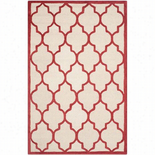 Safavieh Cam134i Cambridge Wool Pile Hand Tufted Ivory/rust Rug