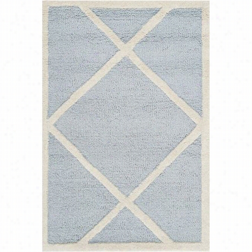 Safagieh Cam136a Cambridge Wool Hand Tufted Ligh Blue/ivory Rug