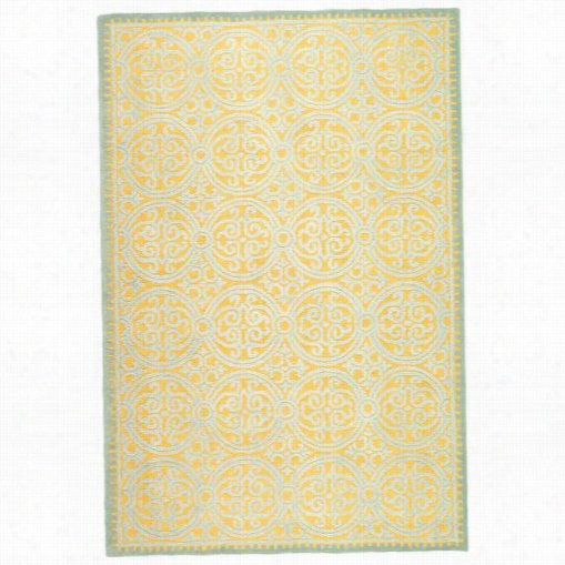 Safavieh Cam234a Cambridge Wool Hand Tufted Blue/gold Rug