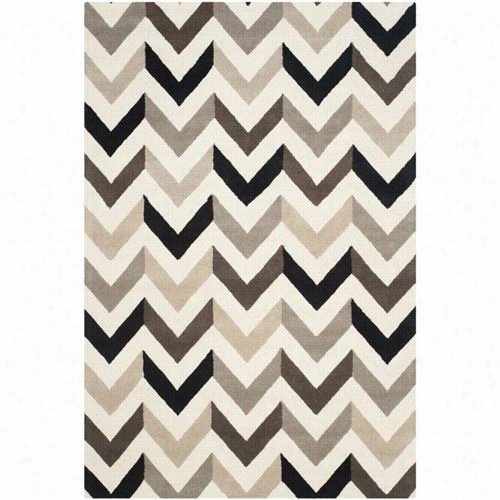 Safavieh Ca M580c Cambridge 100% Wool Accumulate Hand Tufted Ivory/black Rug