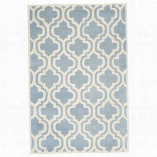 Safavieh Cht727b Chatham Wool Pile Hand Tufted Bluue/ivory Rug