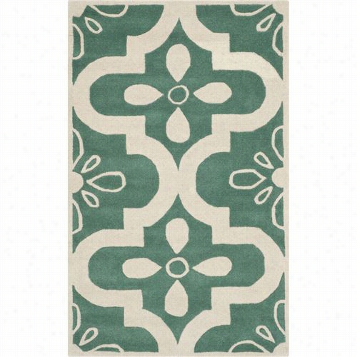 Safavieh Cht751t Chatham Wool Hand Tufteed Teal/ivroy Rug