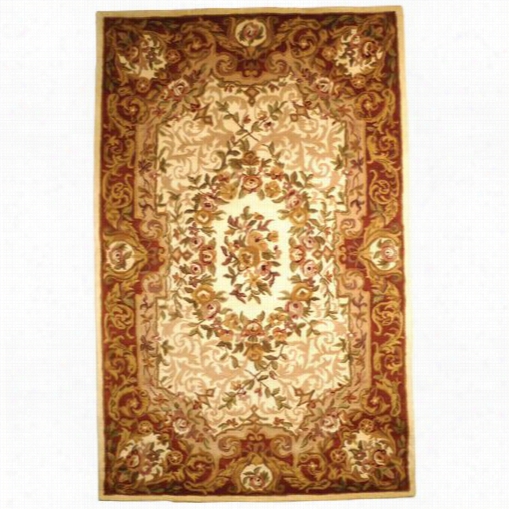 Safavieh Cl223a Claassic Wool Hand Tufted Ivory/rust Rug