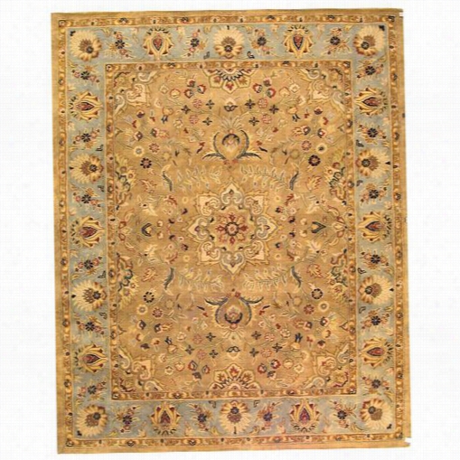 Safavieu Cl387a Classic Woolh And Tufted Beige/light Blue Rug