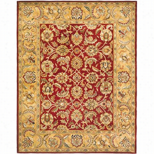 Safavieh Cl758c Classic Wool Hannd Tufted Red/gold Rug