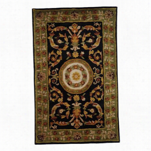 Safavi Eh Cl840a Classic Wool Hand Tufted Black/green Rug