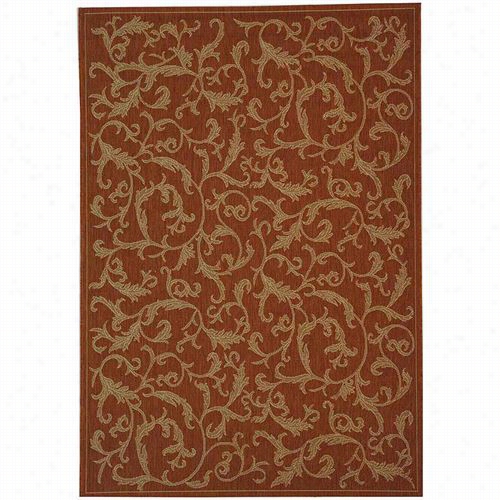 Safavi Eh Cy2653-3220 Courtyard Polypropylene Machine Made Terracotta/natural Area Rug