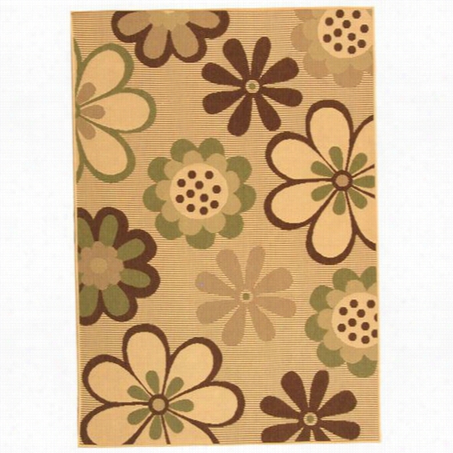 Safaveih Cy4035a Courtyard Poppropylenem Achine Maed Natural Brown/olive Rug