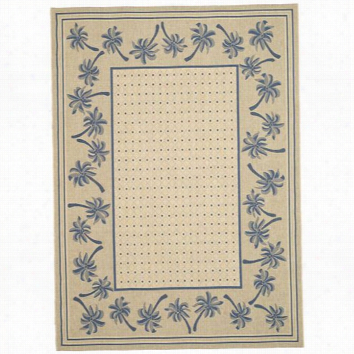 Safavieh Cy5148f Courtyard Polypropylene Machine Made Ivory/blue Rug