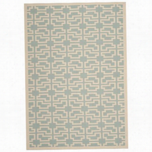 Safavieh Cy6015-243 Courtyard Polypropylene Power Loomed Blue/beige Rhg