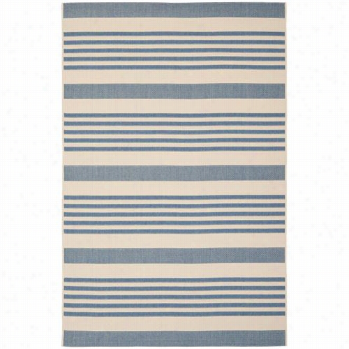 Sa Favieh Hcy6062-233  Courtyard Polypropylene Machine Made Beige/blue Rug