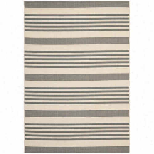 Safavieeh Cy6062-2236  Courtyard Polypropylene Mavhine Made Grey/bone Rug