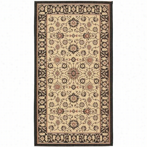 Safavieh Cy6126-26 Courtyard Oplyprop Ylene Machin E Made Black/creme Rug